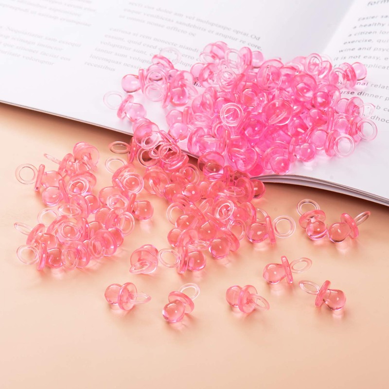 XINHUIDALSQ 150 Mini Acrylic Pacifiers for Baby Shower Game, 0.86