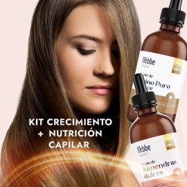 Aceite De Ricino Castor Oil Puro y Orgánico + Aceite de Almendras Dulces Natural Uso Capilar Facial y Corporal Hebbe Cosmetics & Ludika 100ml c/u