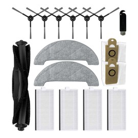 Liveryde Replacement Parts Compatible with Honiture Q6 Pro, for Laresar L6 Pro, for Imou L11 Pro Max, for Airrobo T10+ Accessories, 1 Main Brush, 6 Side Brushes, 4 HEPA Filters, 2 Wipes, 2 Dust Bags