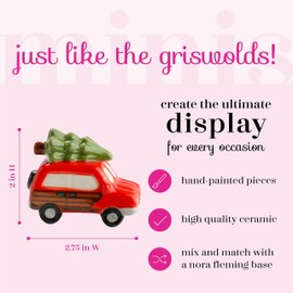 Nora Fleming Just Like The Griswolds (Woody Van with Tree) - Hand-Painted Ceramic Christmas Decor - Winter Minis for The Home and Office