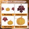 SerpizePaty Thanksgiving Banner, Pre-Strung Fall Maple Leaves Banner With Pumpkin,