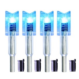 DEEPOWER Crossbow Lighted Nock with ON/Off Switch 4 Pack with .285”/.297”/.300”/.305” Bushings LED Nock Universal Fit for Bolts (Blue)