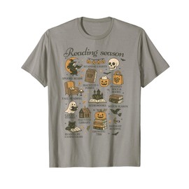 Reading Season Fall Aesthetic Spooky Books Pumpkin Cozy T-Shirt