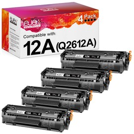 ejet 12A Q2612A Compatible Toner Cartridge Replacement for HP 12A Black Toner Cartridge for HP Laserjet 1020 1022 1010 1012 1018 1022N 1022NW 3015 3030 3020 3050 3052 M1319 Printer (Black, 4-Pack)