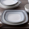 Noritake Colorscapes Layers Ash Set of 4 Square Dinner Plates,