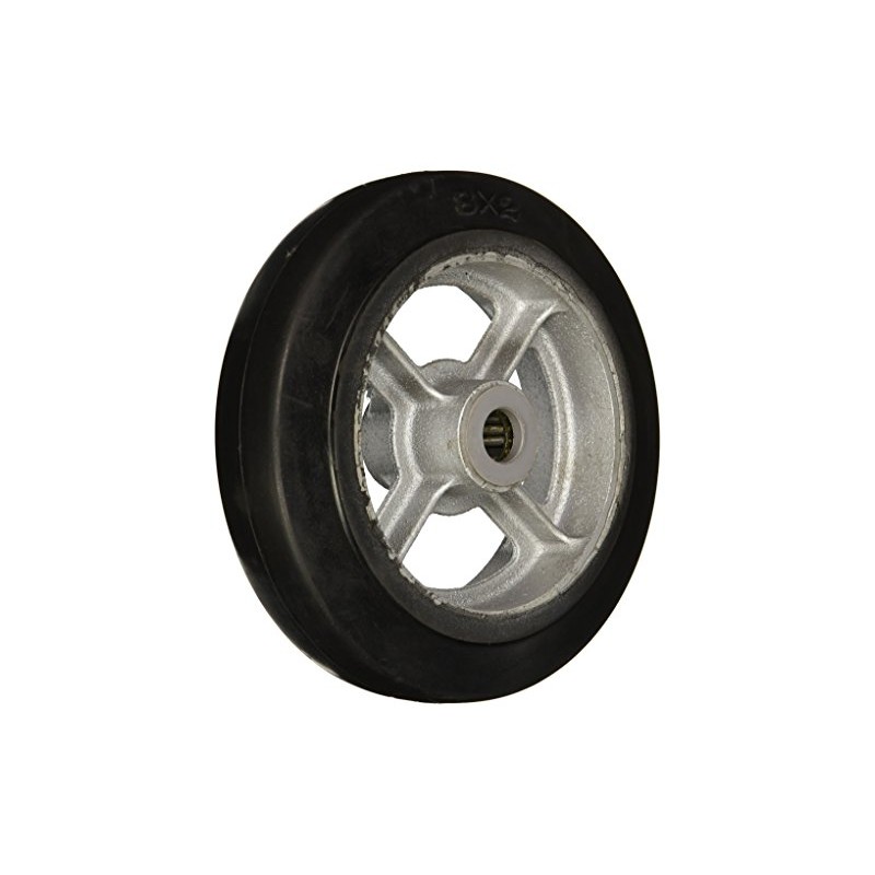 Wesco 150120 8" Diameter Cast Iron Center Moldon Rubber Wheel,