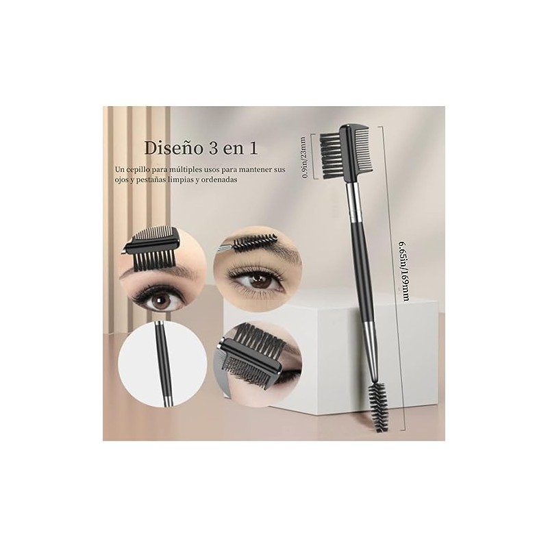 Cepillos de Cejas y Pestañas, 3 Piezas - Cepillo de