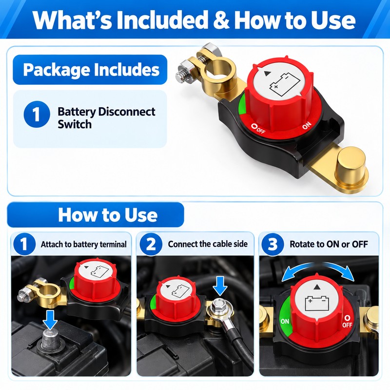Top Post Battery Disconnect Switch for 12–48V Systems – 250A