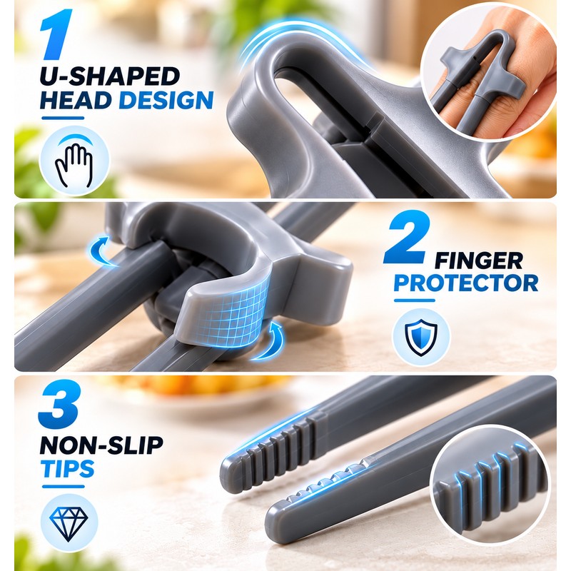 Finger Chopsticks for Gaming & Snacking – Wearable Plastic Snack