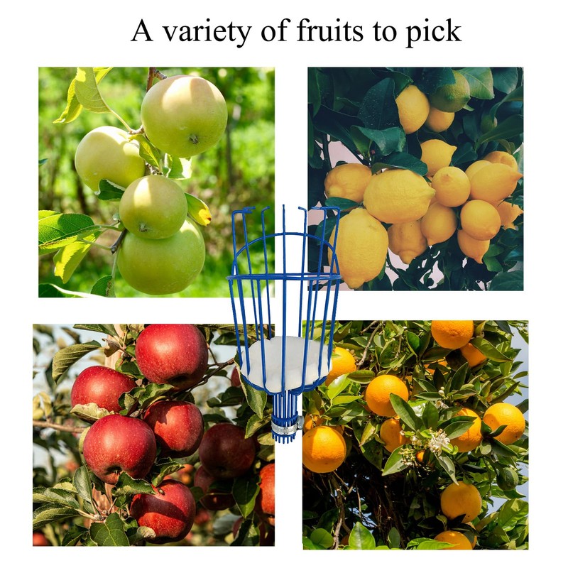 fulandci Fruit Picker Basket Only Twist-On Integrated Non-Detachable Harvesting Tool