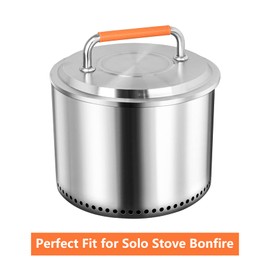 Fire Pit Lid Accessory for Bonfire Fire Pit, Burly Grill 20 inch Lid 304 Stainless Steel with Heat Resistant Handle for 19.5" Solo Stove Bonfire