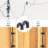 Rierdge 80 Pieces Half Clamps J-Hook with Nail, 12mm Black