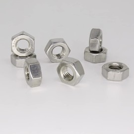 20 x Stainless Steel Hex Nuts M10 x 1, Fine Thread DIN 934, V2A Rust-Free, ISO DIN 13-5, 17 mm Wrench Width