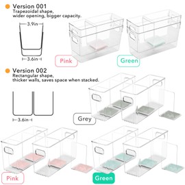 Ugotfeels Breastmilk Storage Container with L Shaped Dividers to Flatten Standing Breast Milk Bags in Organizer Bins Save Refrigerator Space | 2 Containers with 4 Removable Separator Boards - Green