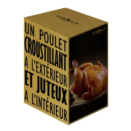 Cookut Chicken Infuser, Black Carbon Steel, 16 x 8 x 5 cm