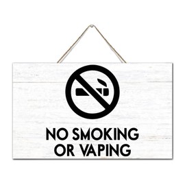 Autravelco No Smoking Or Vaping Positive Wall Décor Wooden Bathroom Signs 6x10 Inch Motivational Wall Art Wood Plaque with Inspirational Quote Home Decor for Living Room Office