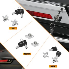 HCmotorku Motorcycle 2 Keys Saddlebag Lock Set Hard Saddle Bag Hardware Fit For Harley Touring Street Glide Electra Glide Road Glide Road King 2014-UP