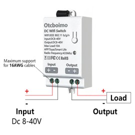 DC12V WiFi Smart Switch, 12V/24V/32V/10A Relay with 328FT Long Range, Remote Control ON/Off Switch for Car,Motor,Lamps,LED Lights,Fans