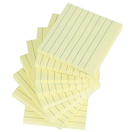 Vanpad Lined Sticky Notes 3x3 Inches, Light Yellow Ruled Self-Stick Pads, Easy to Post for Home, Office, Notebook, 8 Pads/Pack