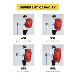 Ubon Travel Duffel Bag 4-Way Sports Gym Backpack 55L With Shoe Compartment (Orange,55L)