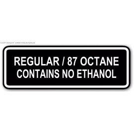 OwnTheAvenue Regular 87 Contains No Ethanol Sticker Decal -  Fuel JDM Gas