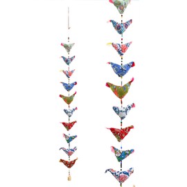 Decorative Door Hanging 10 Fabric Birds Tota String with Bell Indian Traditional Festival Decoration for Home Window Wall Temple Bedroom Kids Room Home Decor Gifts (Size :- 39 Inches/3.25 Feet's)