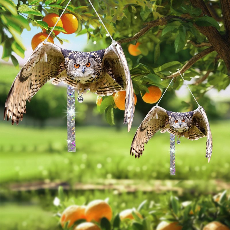 Vicsiyi Owls to Keep Birds Away: 2Pack Fake Owls with
