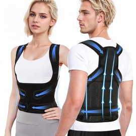 Rücken Geradehalter, Schultergurt Haltungskorrektur Damen und Herren, Haltungskorrektor Stützt die Taille Korrigiert den Rundrücken, Back Posture Corrector für Büro, Zuhause, Radfahren(Schwarz, S)