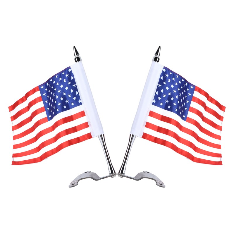 Trunk Lid Flag Pole Mount Kit with USA American Flag