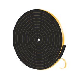 Weather Stripping Door Seal,Weather Stripping,Soundproof,Cold Insulation,High Density CR Foam Insulation Tape for Door, Front Door Frame, Windows,Sliding Door (Black, 3/8 in x 3/8 in x 33Ft)