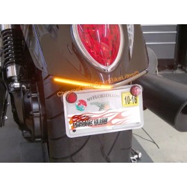 Chrome Glow Triumph Rocket III Roadster LED Fender Turn Signal Kit w/ Plate Bracket - Clear