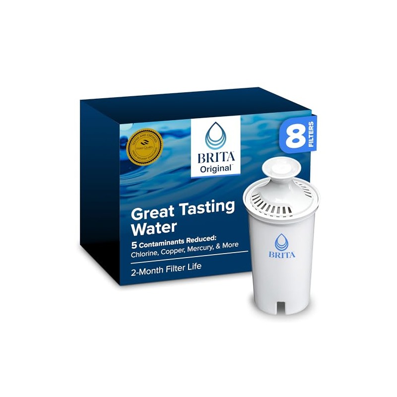 Brita Reemplazo filtros de agua para jarras, paquete de 8