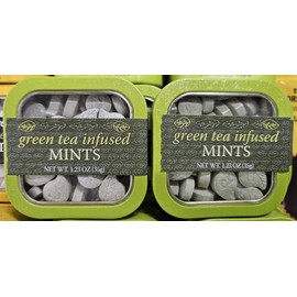 Trader Joe Green Tea Infused MINTS 1.23oz 35g (2 Tins)