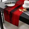 Red Black Ombre Cotton Linen Table Runner 13 x 72