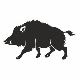 AMA SHOP Pre-Spaced Boar Sticker Mod.9 Black | Passion Hunting | Sticker for Helmet, Motorcycle, Camper, Boat | Car Tuning