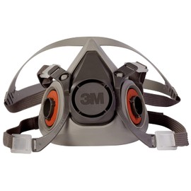 3M 3M Half Facepiece Reusable Respirator 6200, NIOSH, Four-Point Harness, Comfortable Fit, Dual Airline Supplied Air Compatible, Bayonet Connections, Painting, Sanding, Cleaning, Medium
