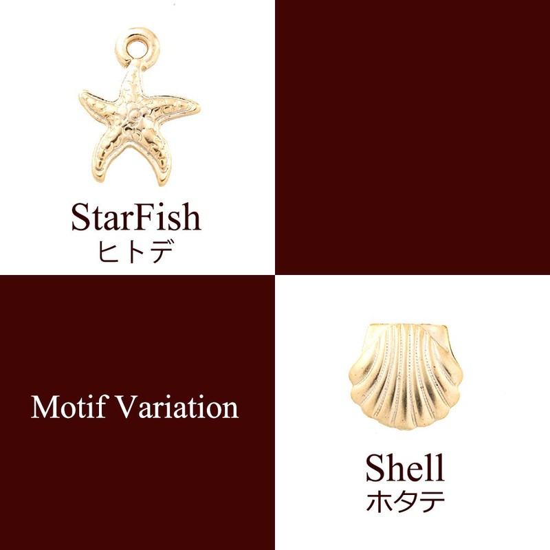 Gold Wire Earrings Shell (Flower Seashell/Starfish (Starfish) [Skin-friendly Nickel Free]