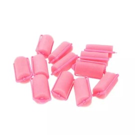 대형 핑크 폼 스펀지 헤어 롤러 12종 세트 Large Pink Foam Sponge Hair Roller 12-Piece Set