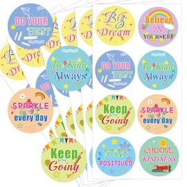 Kindness Vibes Stickers Be Kind Labels Positive Affirmation Phrase Message Stickers Inspirational Motivational Sayings Encouraging Labels for Kids Scrapbooking, Art Craft 200pcs (Color1)
