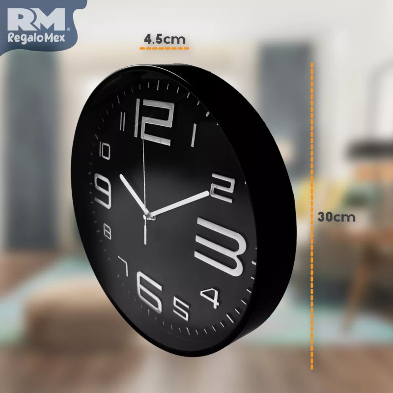 Rm Regalomex Reloj De Pared Plástico Innovador 30 Centímetros