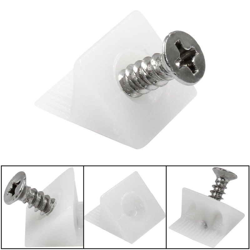 Rierdge 60 Packs Mending Wedges with Screws, 15x13mm Plastic Repair