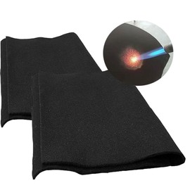 Aisetmoon 2 Pack Carbon Fiber Welding Blanket Fireproof, 20" x 20" x 5mm Heat Resistant Flame Retardant Protective Mat to 2000°F Heat Resistant Insulation Pad for Wood Stove Grill, Glass Blowing
