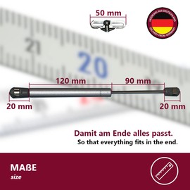 Euro Tische 2 x or 4 x gas spring gas lift for flaps - furniture gas pressure damper for doors and cabinets with 100 Nm (10 kg compression force) (silver, set of 4)