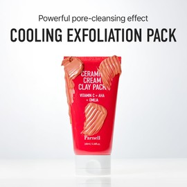 Parnell Aha Omija Ceramic Cream Clay Pack 100ml / 3.38 fl.oz. | pore clearing clay mask, korean skin care, korean beauty