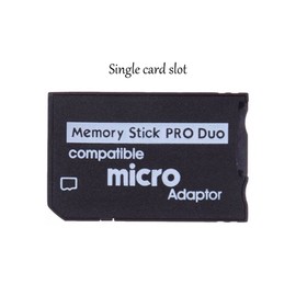 Single Dual Memory Card Adapter Micro SD Card to Memory Stick MS Pro Duo for PSP 1000 2000 3000 Card Slot Adapter (Black Single Slot)