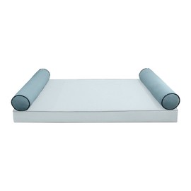 COVER ONLY Model V5 Full Velvet Contrast Indoor Daybed Bolster Pillow - AD355