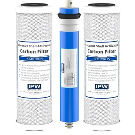 IPW Industries Universal 3-Stage Under Sink Reverse Osmosis Replacement Filter Kit | Replace Every 6-12 Months for Pure, Refreshing Water