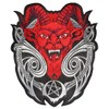klicnow Horned Devil Embroidered Back Patch (Red) 29cm x 26cm