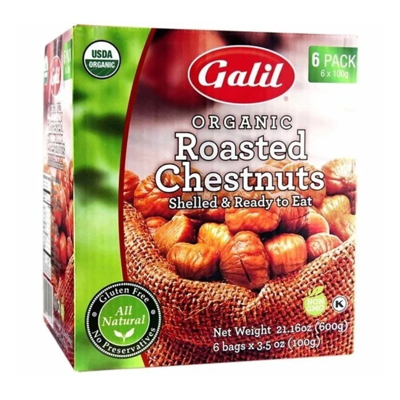 Galil Organic Chestnuts Roasted and Peeled Chestnut Gluten Free Vegan