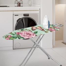 Rerteryuro Ironing Board Cover Standard Size Iron Board Cover 15x54 Butterfly Heavy Duty Iron Pad Covers with Elasticized Edges Rose